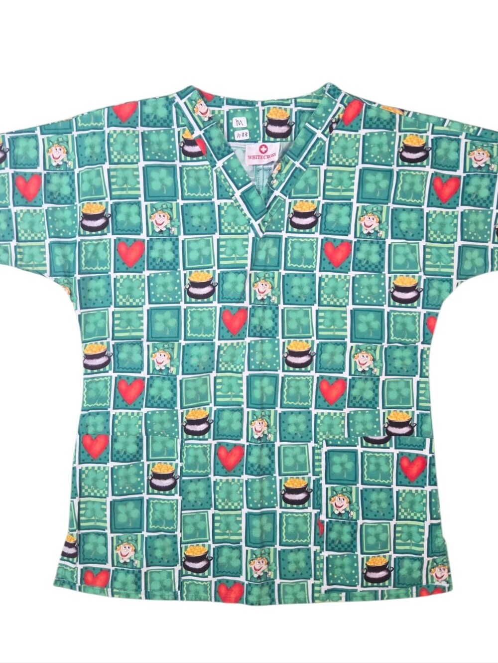 White Cross Scrub Top